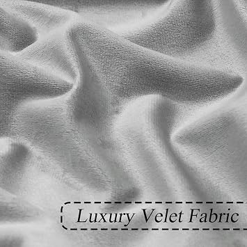 WEST LAKE Velvet Grey Blackout Winter Curtains Room Darkening Window Drapes Super Soft Luxury Drapes for Bedroom Rod Pocket Back Tab Curtains for Living Room Gray 52 Wx63 L,2 Panels