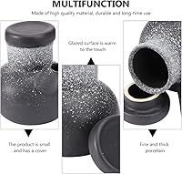 Vista 3 de Hemoton Dispensador de salsa de soja de cerámica de 10.1 fl oz, estilo tradicional japonés, Shoyu, botella de almacenamiento, olla de condimento