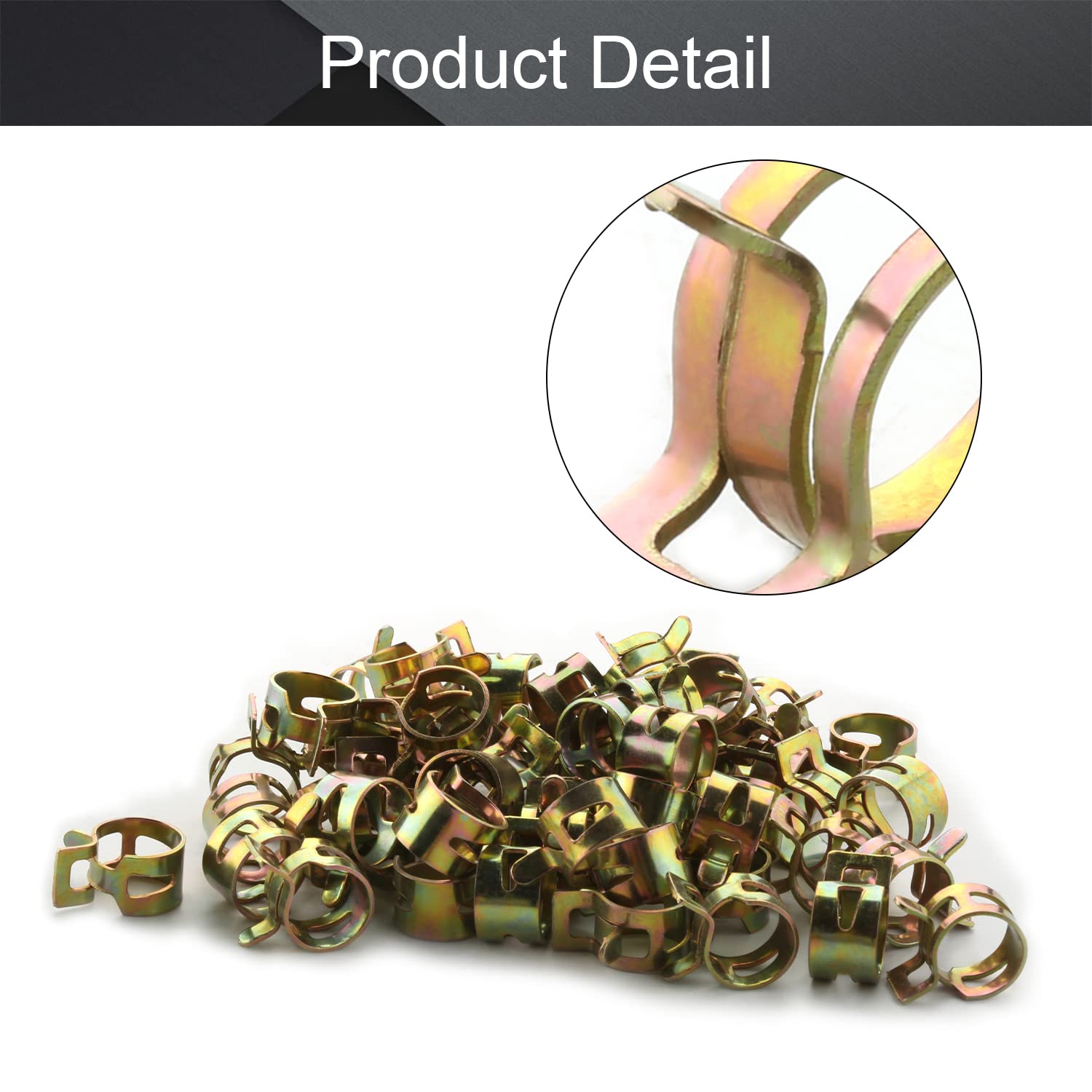 MroMax 30-Pack Constant Tension Spring Hose Clamps - 13mm (0.51") ID, Manganese Steel, Black - View #12