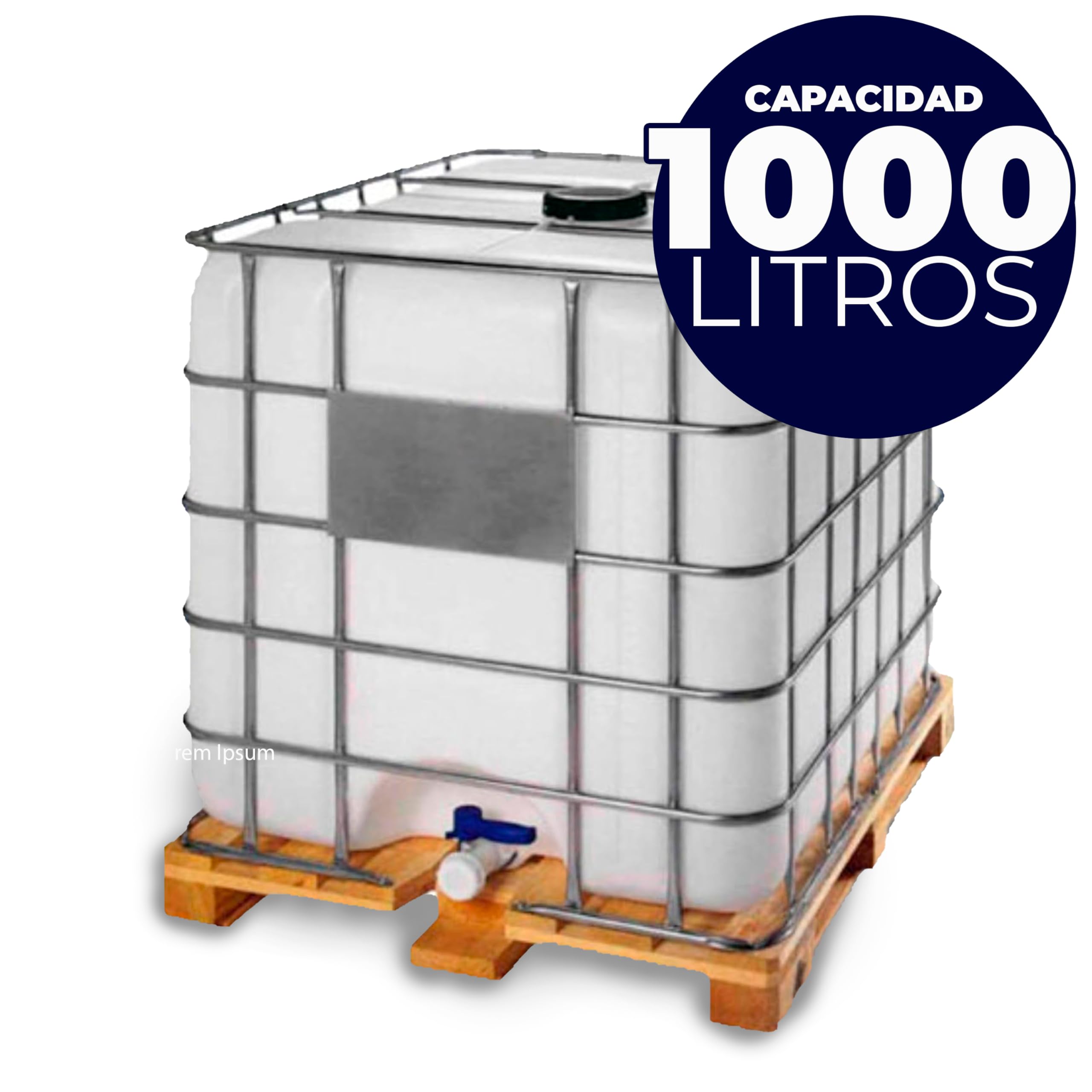 Contenedor depósito de 1000 litros IBC-GRG con palet de madera ADR