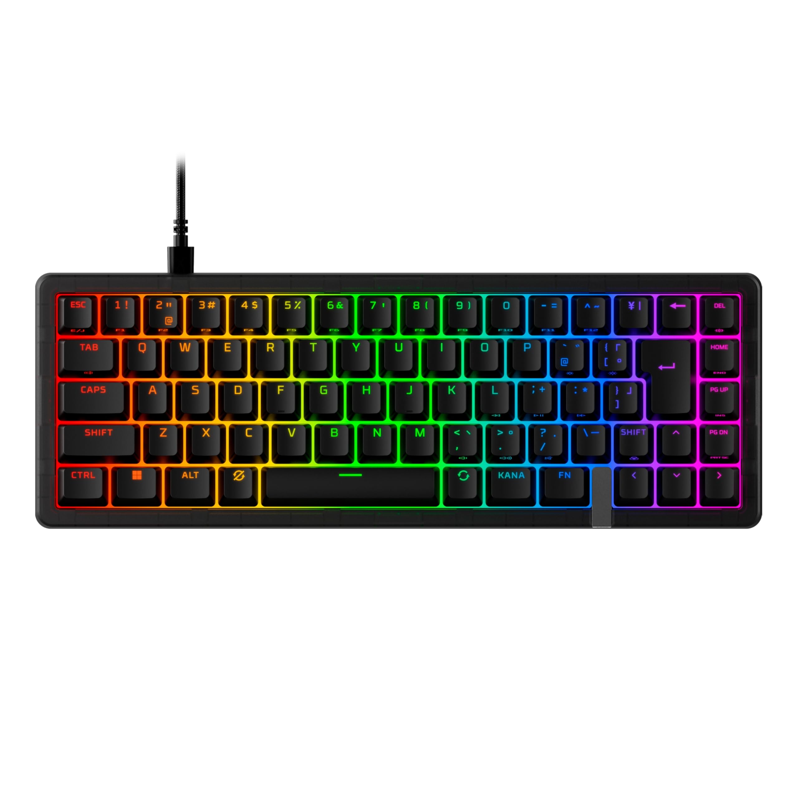 HyperX Origins 2 Pro 65 ゲーミングキーボード ラピットトリガー 日本語配列 有線 USB-A 8000Hzポーリングレート 65%レイアウト ホットスワップ対応 RGBライティング 角度調整 【日本正規代理店品】 PC/PS5/PS4/Xbox対応 ブラック BN7S3AA#ABJ