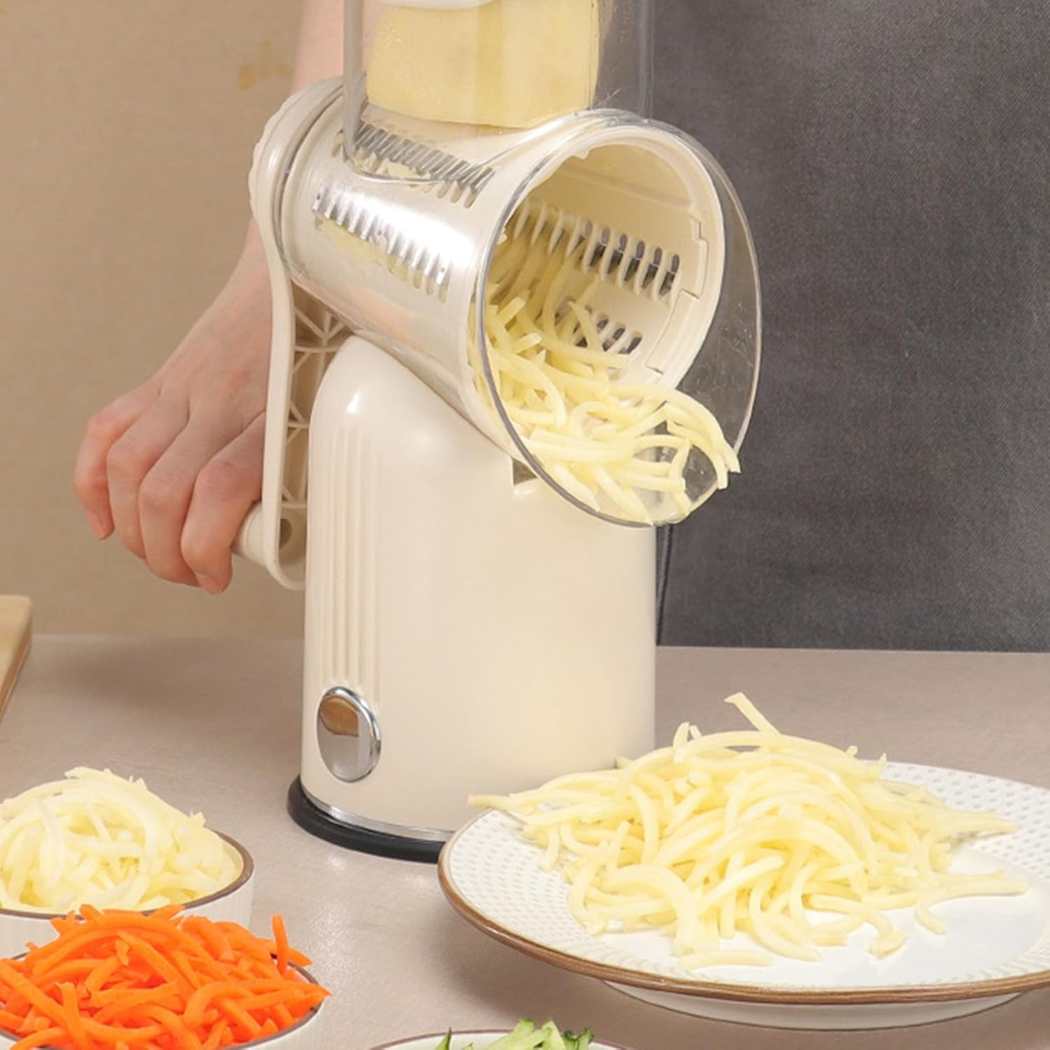 Hand Cranked Food Grater 5 Vegetable Grater for Quick Potato Cucumbers Slicing Kitchen Essential Tool Hand Cranked Potato Grater Cutter