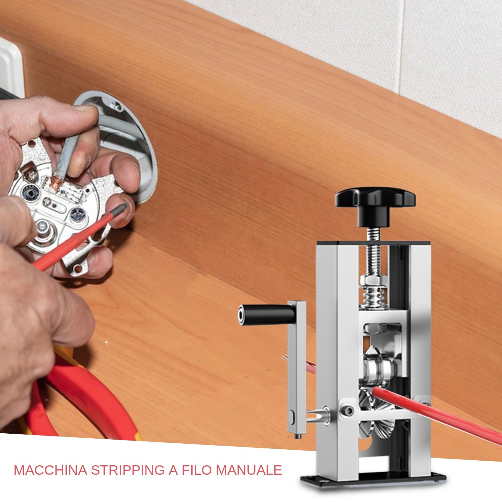 Spellafili per filo di rame - Macchina spelafili professionale Pelapatate | manuale per cavi elettrici Manovella per monofilamento multi-core da 1-25 mm Aviazione Economico Efficiente Facile da usare D