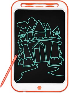 JONZOO Kids Tablet, LCD Writing Tablet, 12 Inch Drawing Pad Doodle Board with Screen Lock and 1 Extra Battery, Suitable for Home School Office(Red)