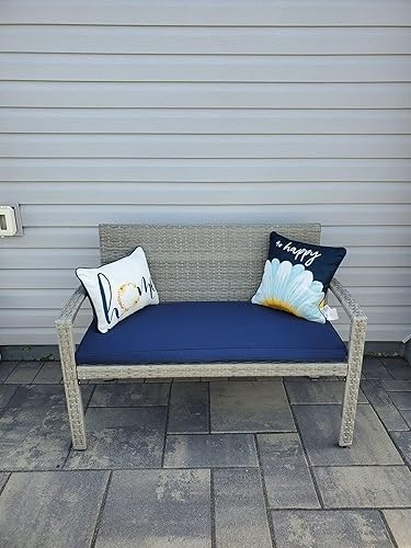 Miniatura 7 de Sqodok Cojín de banco para exteriores, 45 x 18 pulgadas, impermeable, para banco de patio, sofá biplaza, muebles de patio, sofá de jardín, columpio,