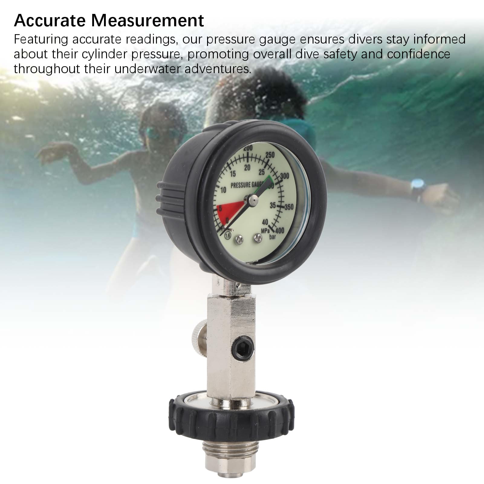 Hochpr?zises Tauchmanometer f¨¹r Sporttauchen ¨C Leuchtendes Display, Multifunktionale Messung, Einfache Lesbarkeit, Langlebig, Kompatibel mit Tauchreglern