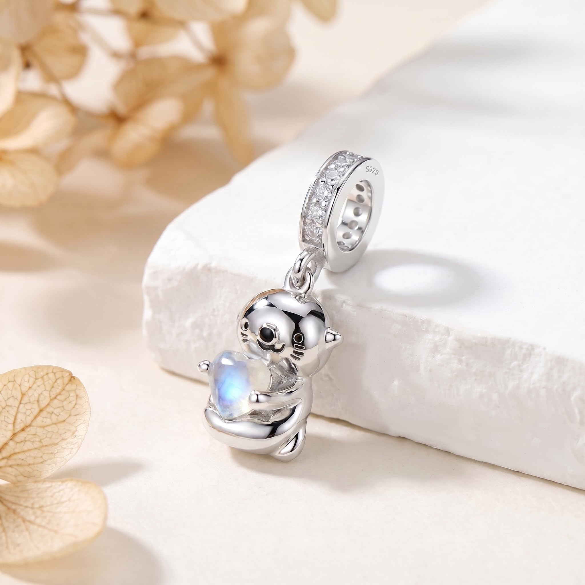 Otter Armbänder Charms 925 Sterling Silber Seaotter Bead Halskette Armband Otter Schmuck Geschenke für Damen Mädchen Frauen