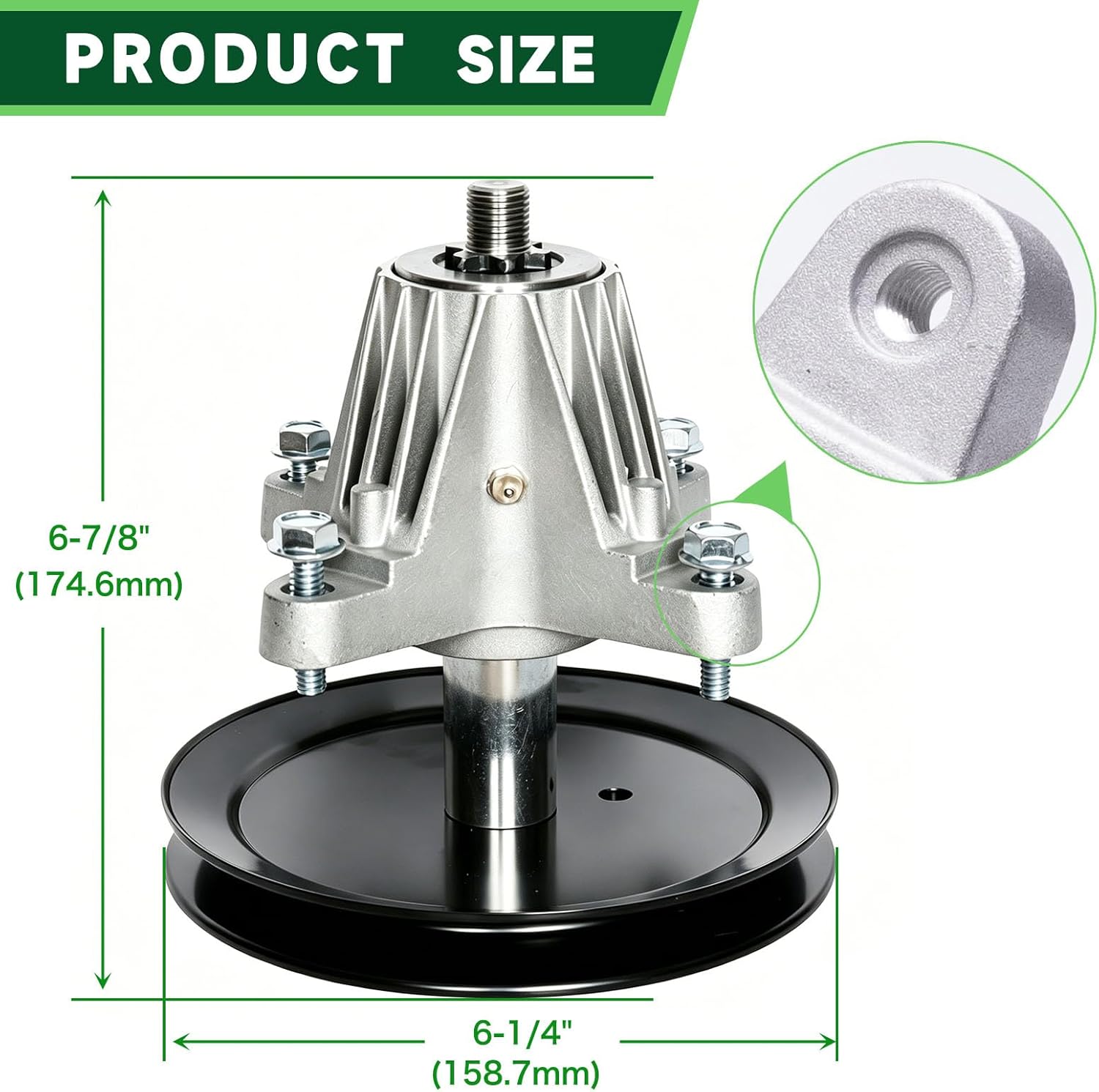 618-06989 918-06989 Spindle Assembly Fit for 46 inch Craftsman T135 T140 T150 T1500 T1600 T1700 T1900 MTD Troy Bilt TB46 Bronco Horse XP Huskee LT 4600 46" Lawn Mower Deck (2 Pack)