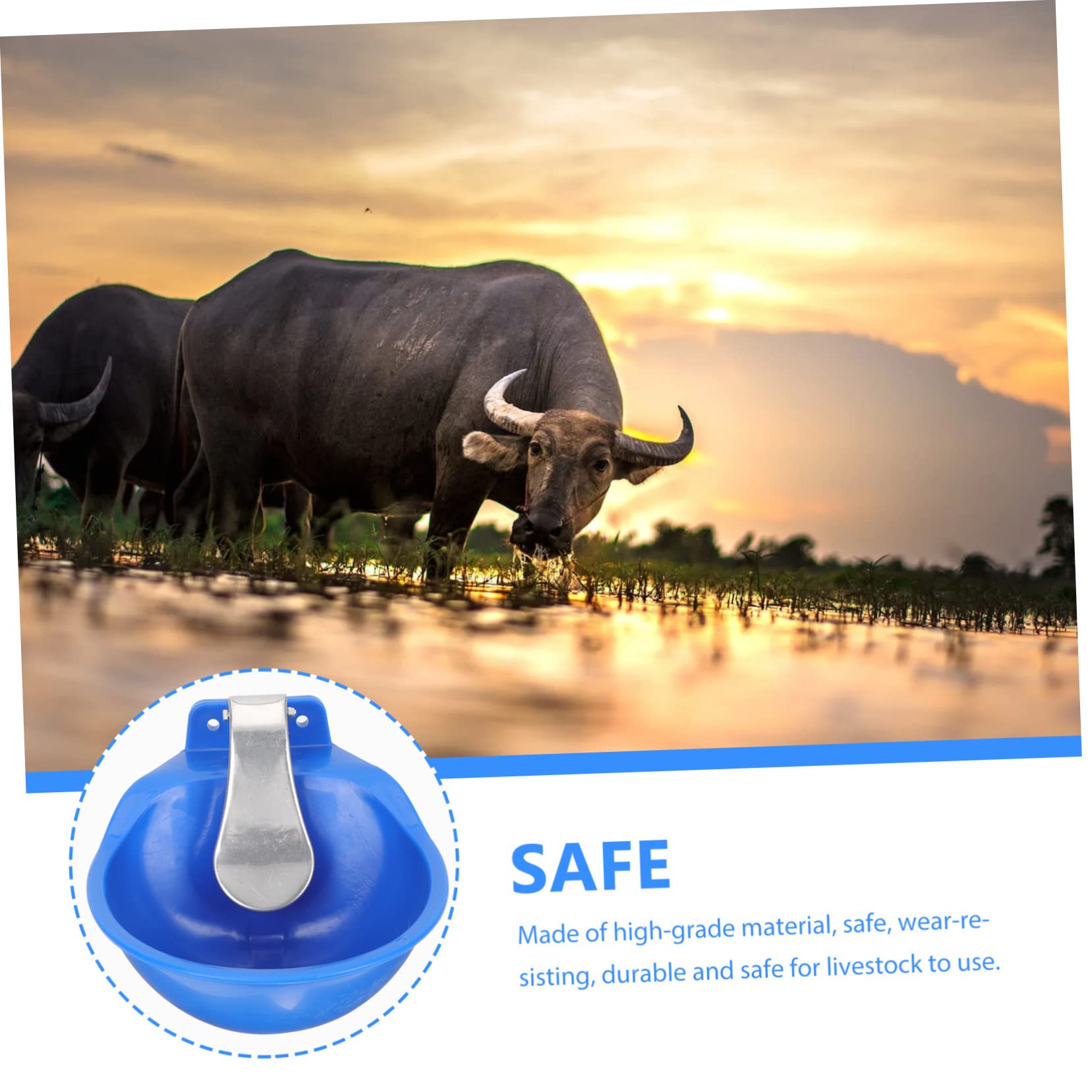 Bebedero Automático para Ganado de Plástico y Acero Inoxidable Azul | Gran Capacidad, sin Fugas de Agua, Fácil de Usar para Ovejas y Otros Animales de Granja