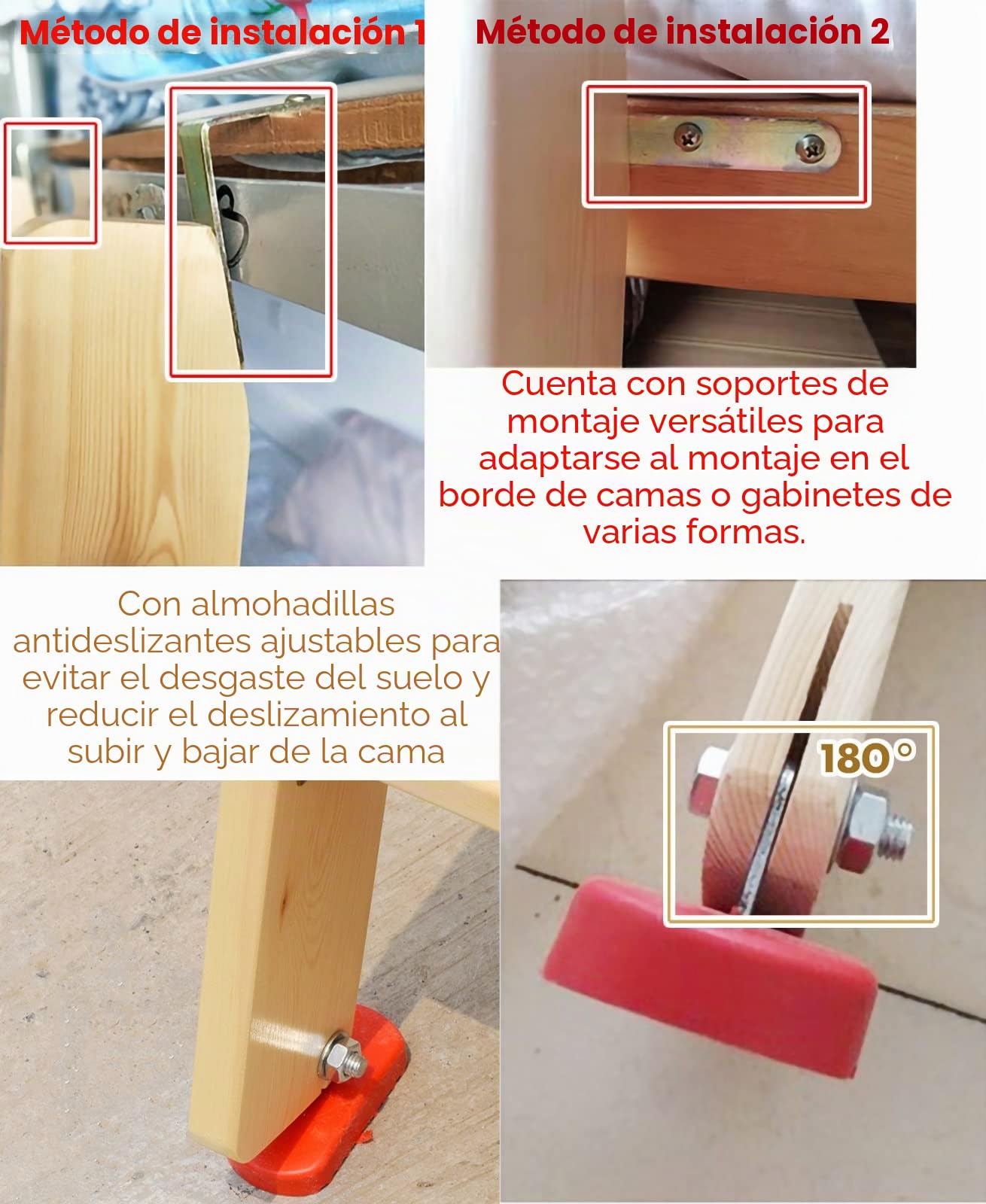 Scala angolare in legno per letti a castello, dimensioni da 100 a 225 cm, design robusto a forbice con ferramenta, perfetta per camere da letto/cabine, 3-8 gradini