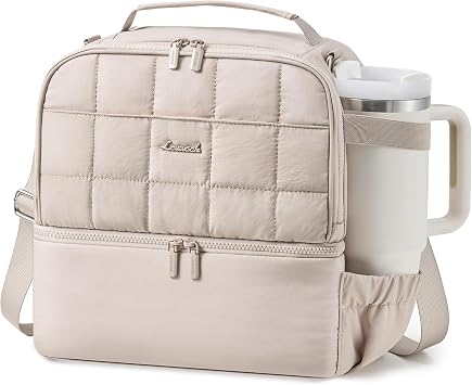 LOVEVOOK Insulated Lunch Bag for Women, Double Deck Lunch Box Cooler Tote