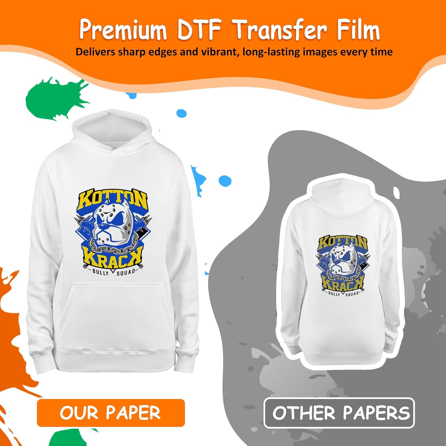 TRILINK DTF Transfer Film Paper A3 (11.7" x 16.5") - 100 Sheets Premium PET Direct to Film Transfer Paper for Sublimation - Works on Cotton, Polyester, and More Fabrics - Ideal for T-Shirts Printing