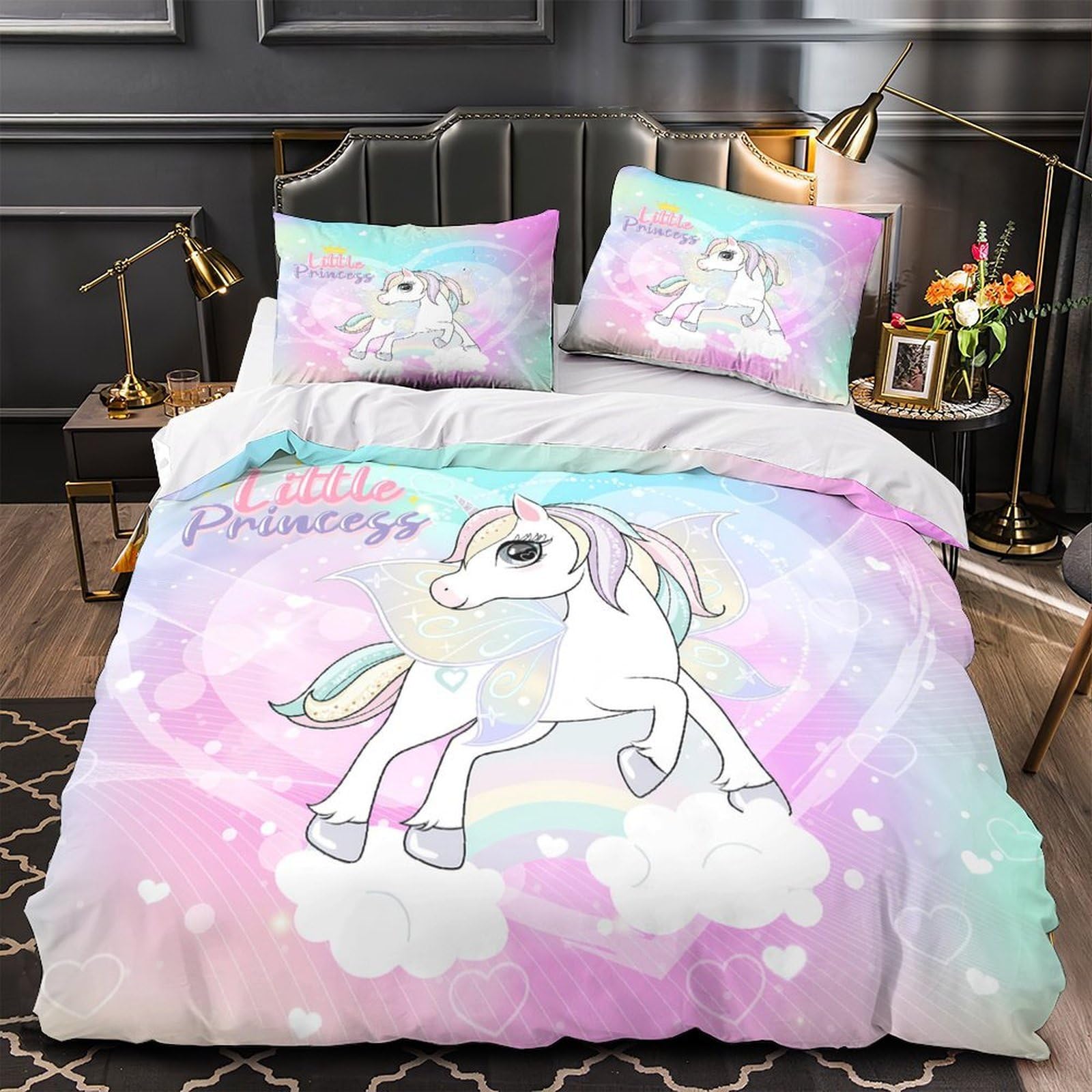 Housse de couette licorne princesse pour une chambre magique d'ado