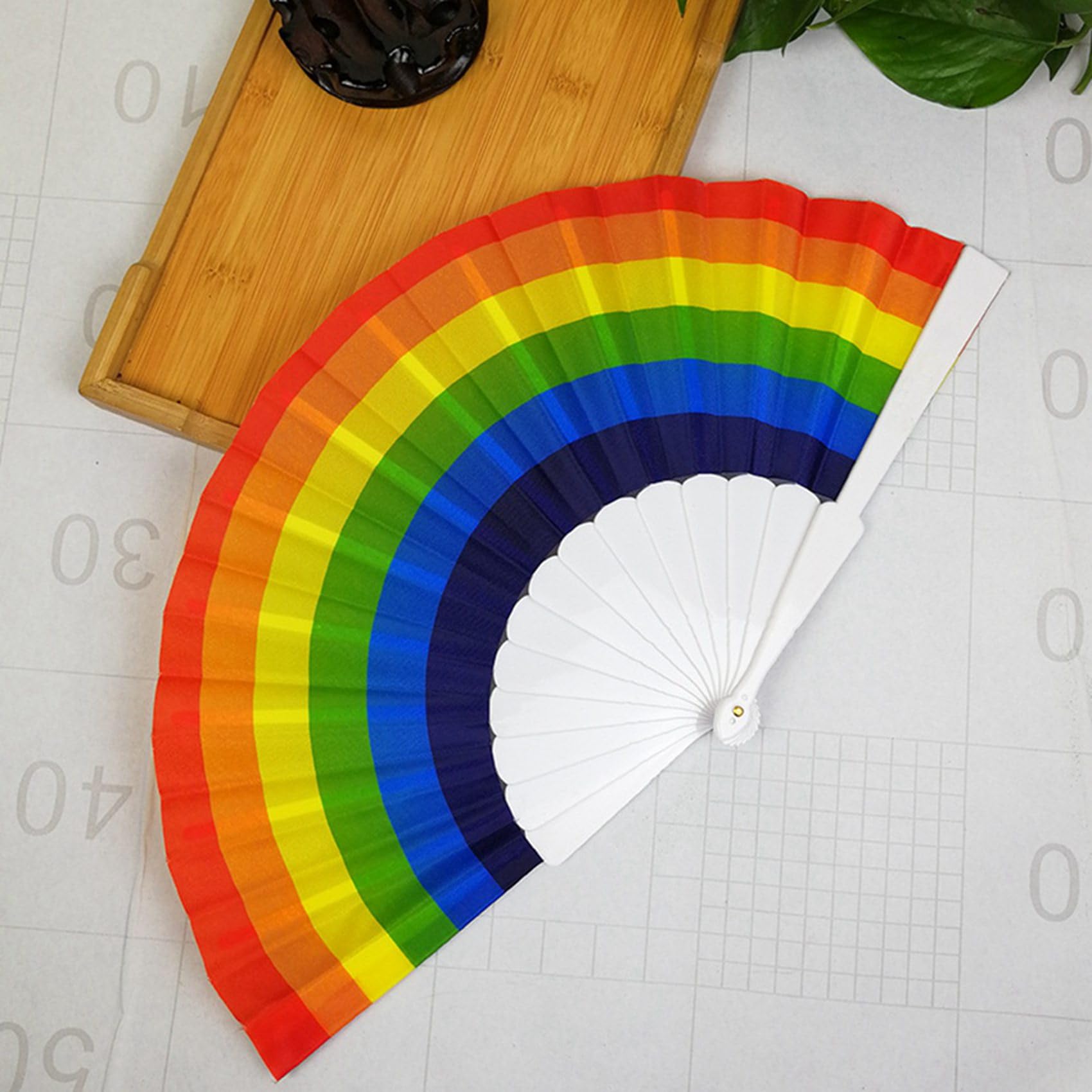 30X Rainbow Fan Pride składane wachlarze ręczne akcesoria do dumy gejowskiej tęcza akcesoria dekoracje miesiąc dumy