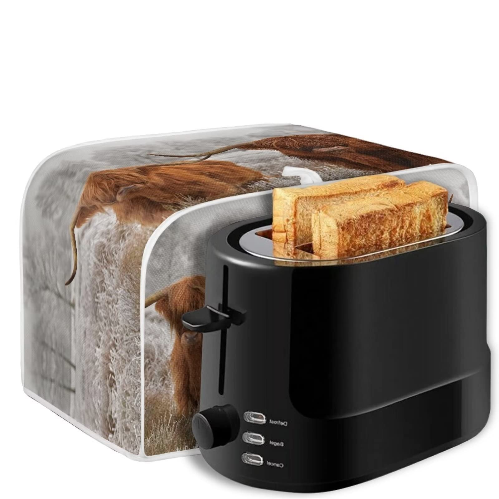 Xoenoiee Toaster-Abdeckung Wolf & Sonnenblumen-Muster | 29x20x19 Cm (S) Oder 31,5x27x21 Cm (M) | Aus Polyester-Spandex, Waschbar