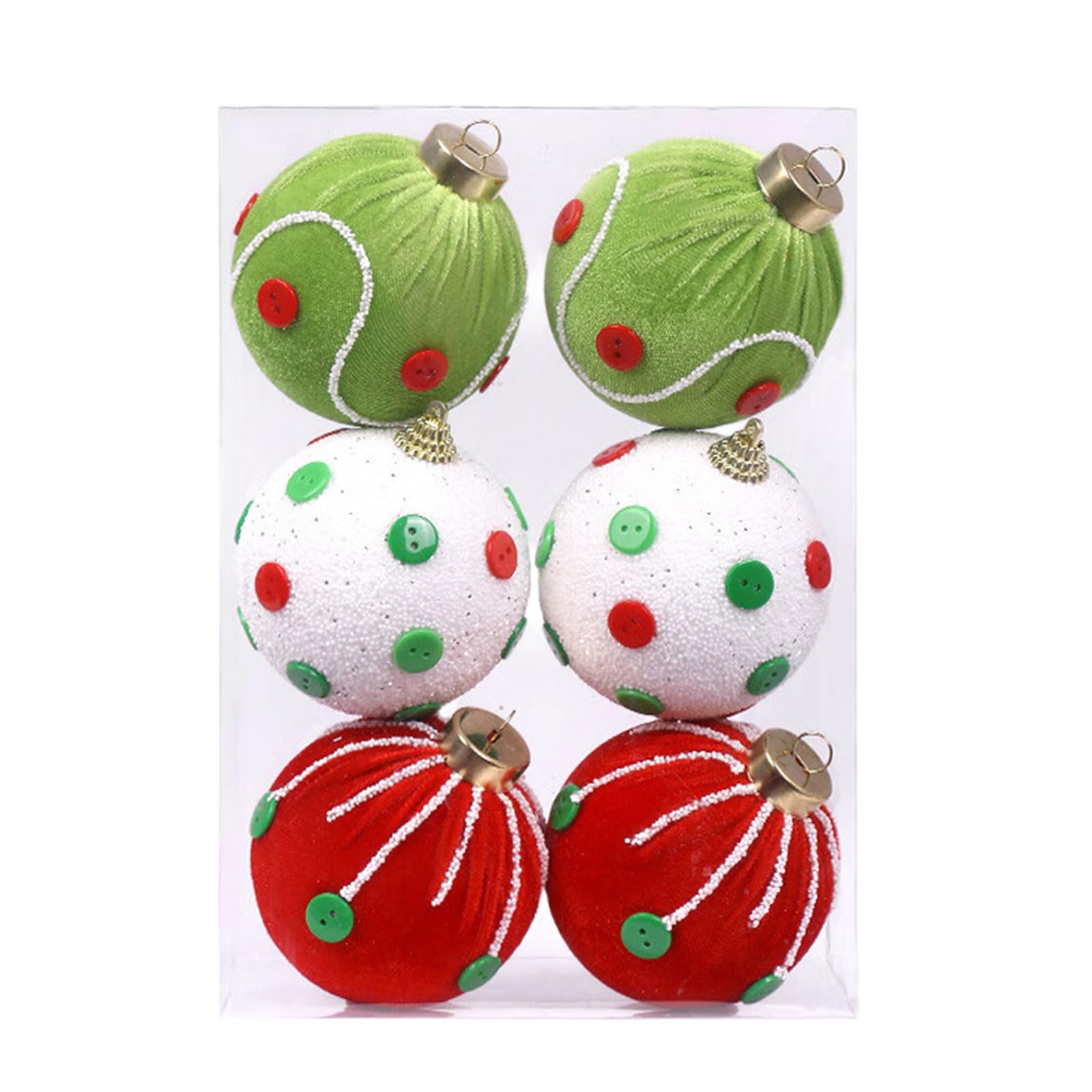 Xjdzineq Christmas Plush Ball Ornaments 8cm Colorful Dots Decorative Sphere for Holiday Tree Decorations Party Supplies Christmas Ball Decorations