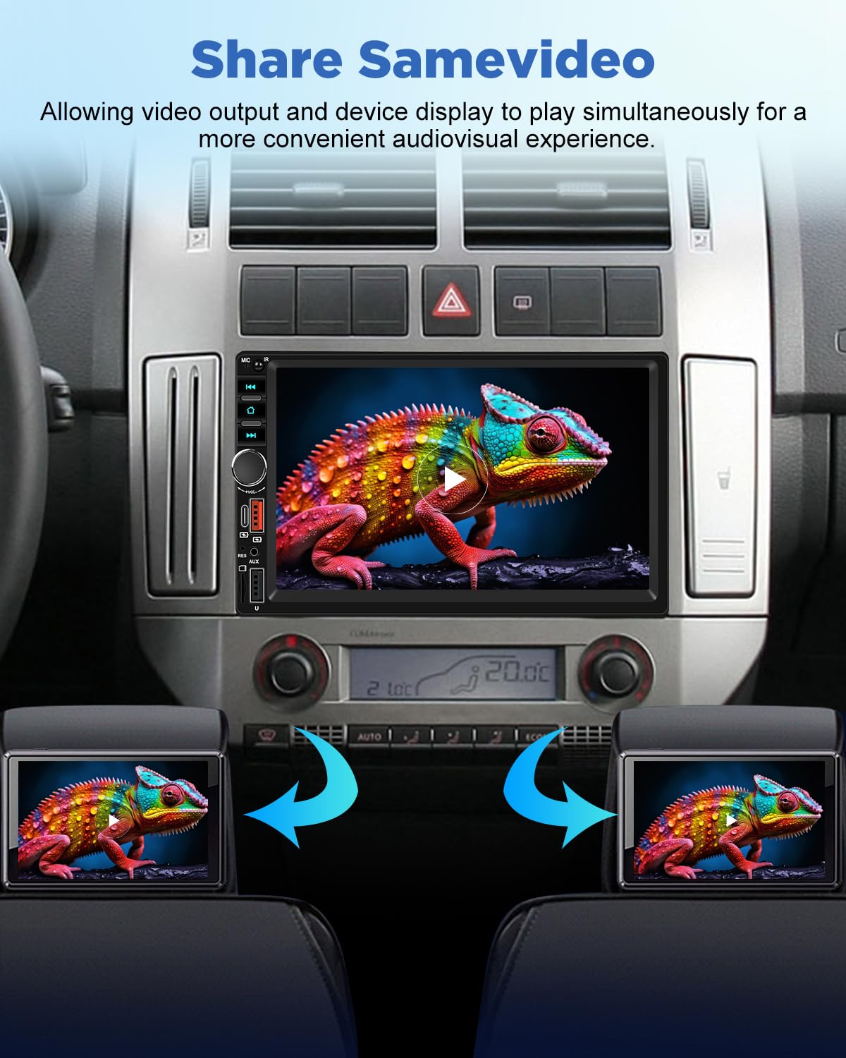 NHOPEEW Radio samochodowe 1 Din Bluetooth z ekranem dotykowym 7 cali, radio samochodowe Mirror Link z tylną kamerą FM EQ sterowanie kierownicą podwójny port USB karta TF typu C AUX oświetlenie 7