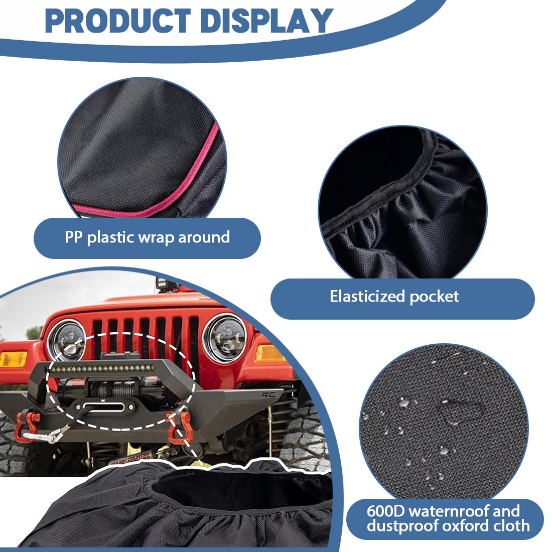 Cubierta de Cabrestante para Automóvil, Oxford Cubierta de Cabrestante Impermeable, Cubierta Protectora para Cabrestante Antipolvo para 8,000 a 17,500 Libras de Capacidad para Remolques SUV