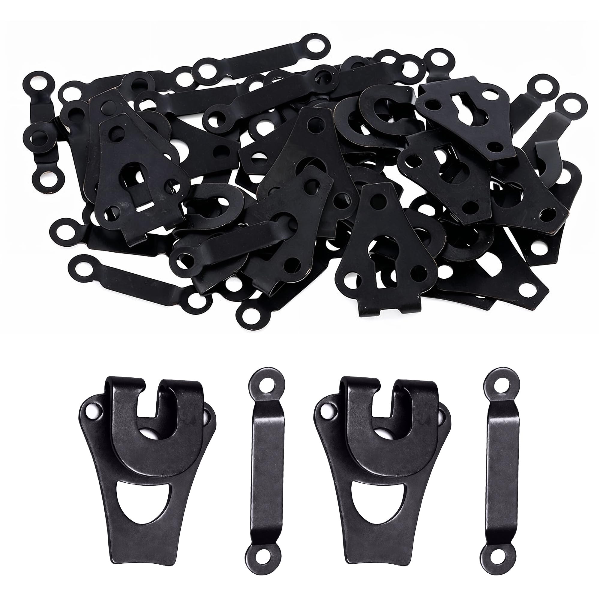 WedDecor Gunmetal 9mm Trouser Hook Sewing and Bar Fasteners, 50pcs
