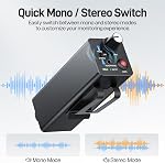 MELONARE Portable Wired in-Ear Monitor Amplifier, Headphone Amp with XLR/TRS Inputs, Mono/Stereo Mode & One‑Touch Mute Control, Personal IEM Amplifier for Drummer, Band, Studio (WM-1)