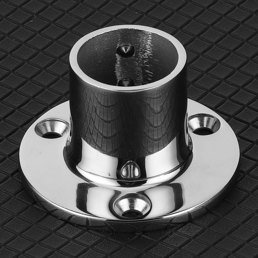 Heavy Duty 316 Marine Stainless Steel Hand Rail Fittings – 90° Round Base For 1'' OD Tubes | Boat & Marine Rail Mounts