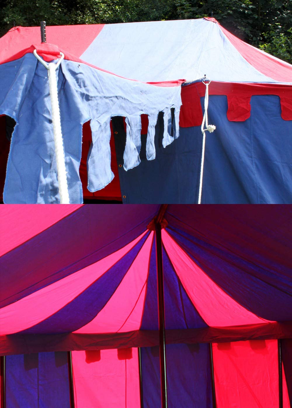 Haute Qualité Ritter Tente Bourgogne Historique, 3 x 5 m LARP Roulement Tente médiéval viking couleurs assorties
