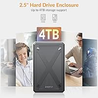 Vista 2 de iDsonix 2.5 inch Hard Drive Enclosure USB 3.0 to SATA III Tool-Free External Hard Drive Enclosure for 7mm9.5mm 2.5" SSD HDD with UASP, for Toshiba