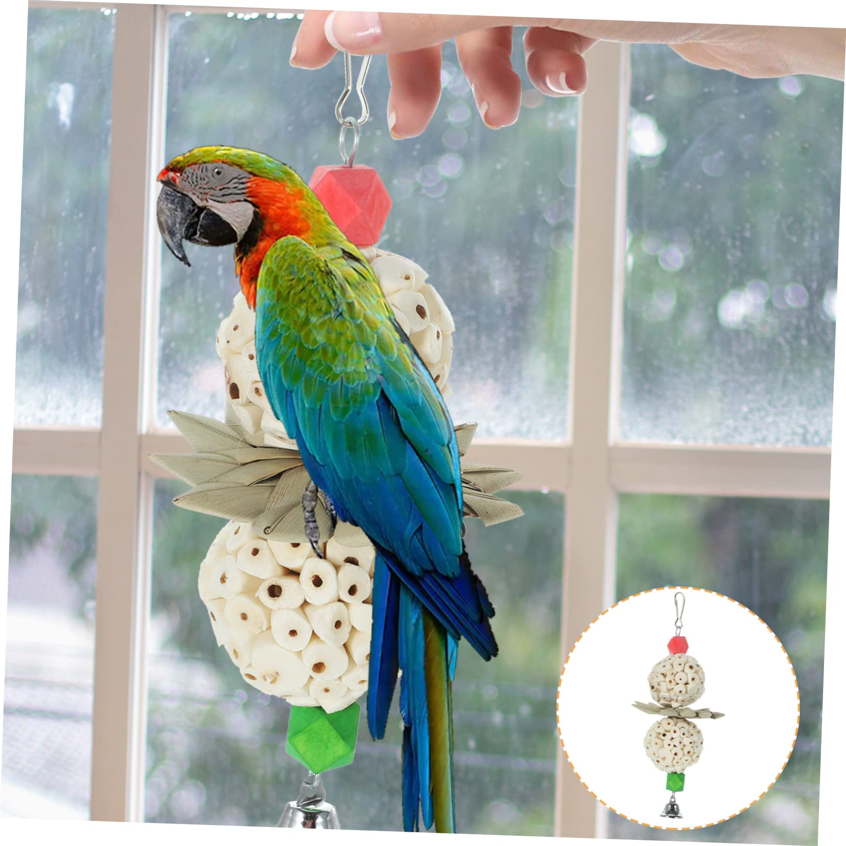 DOITOOL 5piezas Juguete para Periquitos y Loros Colgante Accesorio para Jaula De Aves Material Resistente y Seguro Diseño Creativo Forma De Linterna para Masticar y Decorar La Jaula
