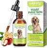 Natural Yeast Infection Drops for Dogs - Ear & Skin Support for Itch Relief, Allergy & Paw Licking Relief, Supports Healthy Skin & Coat - Vet-Recommended Formula (60ml)