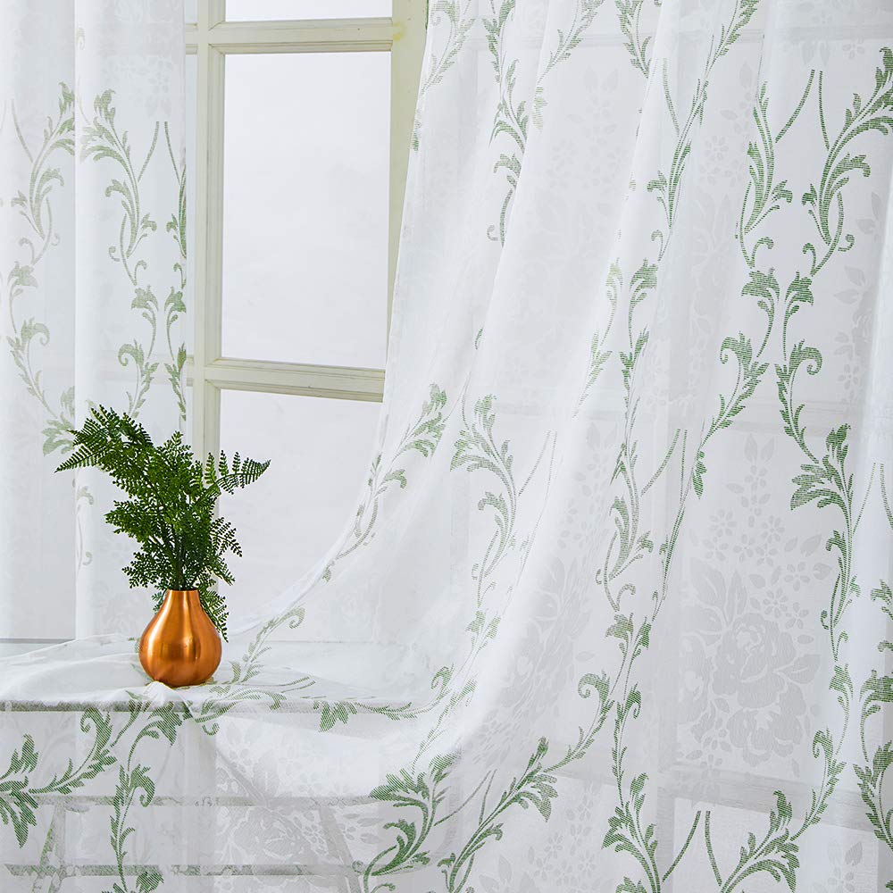 Floral Printed Sheer Curtains Curtains & Drapes