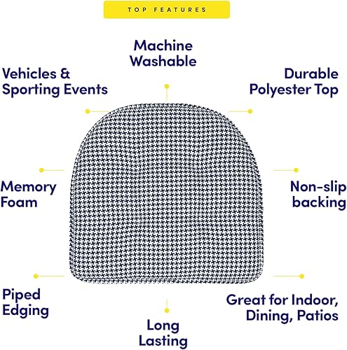 Miniatura 5 de Sweet Home Collection - Cojín de espuma viscoelástica para silla, con capitoné, parte trasera de goma antideslizante, en forma de U, 17" x 16", 4