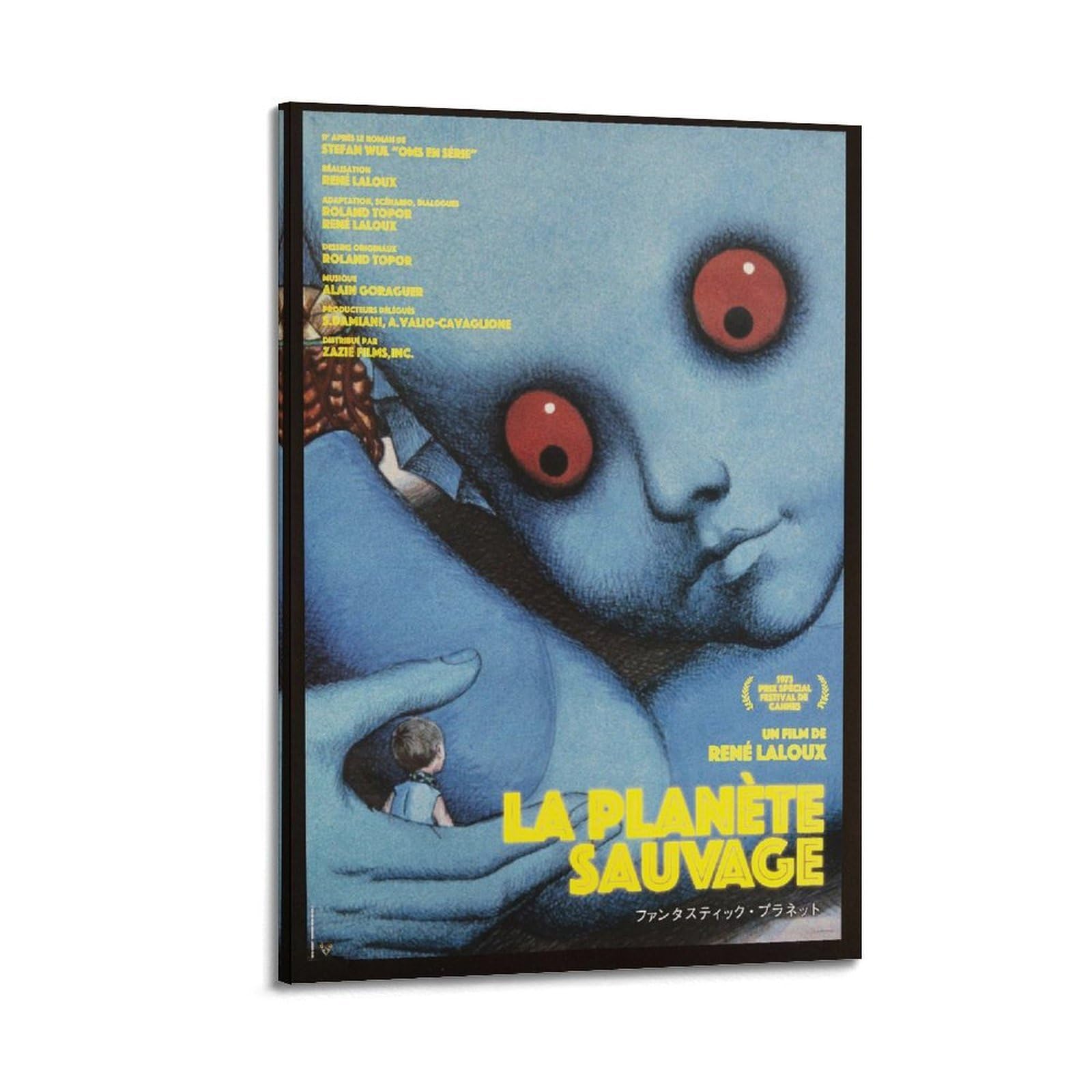 SUDANGDIANZI Horror Movie Poster Fantastic Planet Canvas Poster And Wall Art Modern Family Bedroom Gym Office Decor Gift 24x36inch(60x90cm) Frame-style
