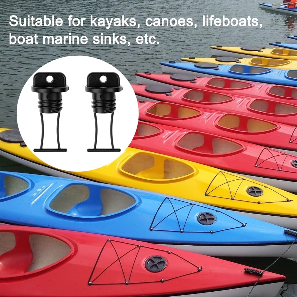 SagaSave Kit di tappi di scarico universali per kayak, 2 pezzi, tappi di scarico filettati, kit di tappi per kayak, accessori per canoa e barca