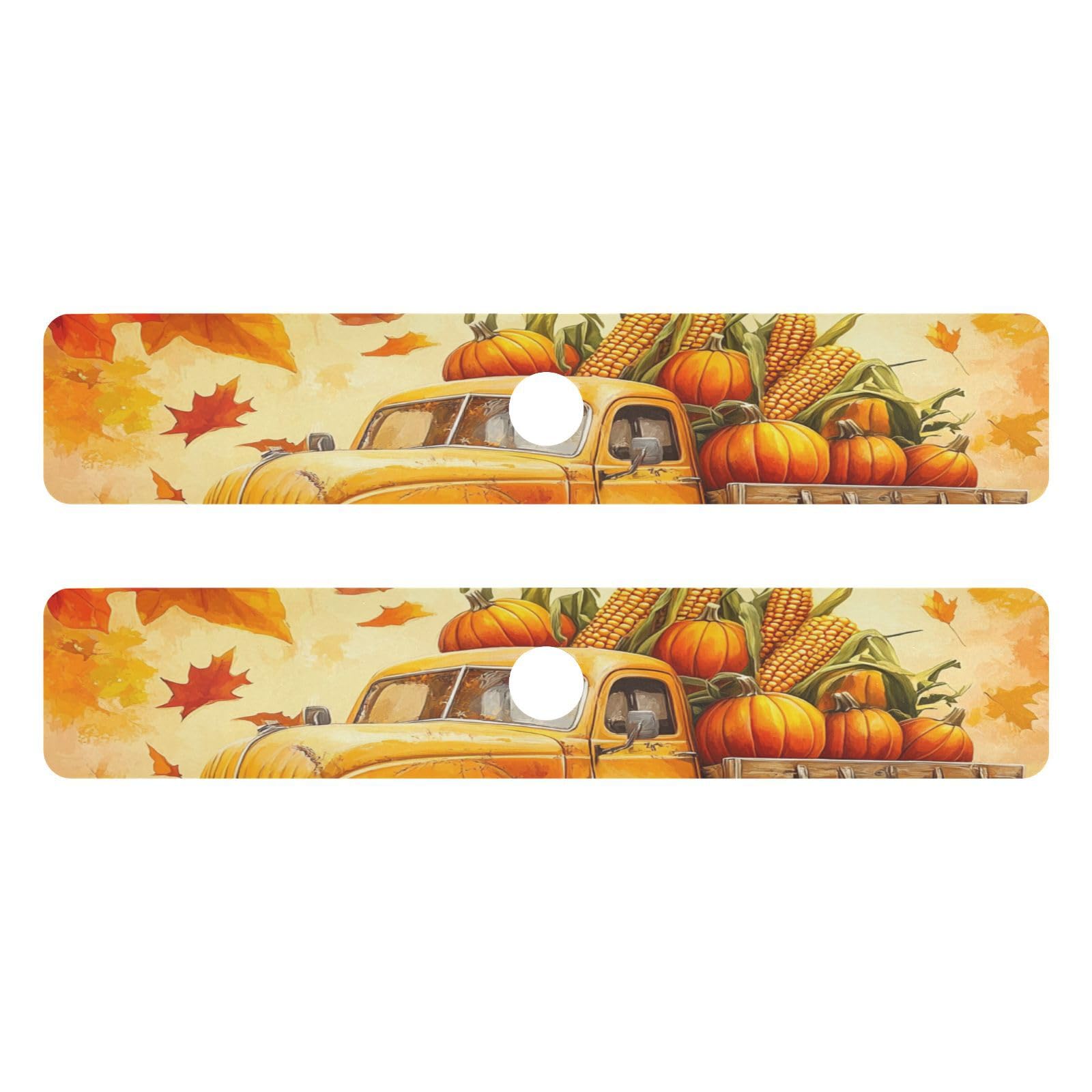 Fall Thanksgiving Pumpkin Truck Kitchen Sink Splash Guard Faucet Mat Diatomite Absorbent Pad for Bathroom RV 30x5.4in 2PCS water