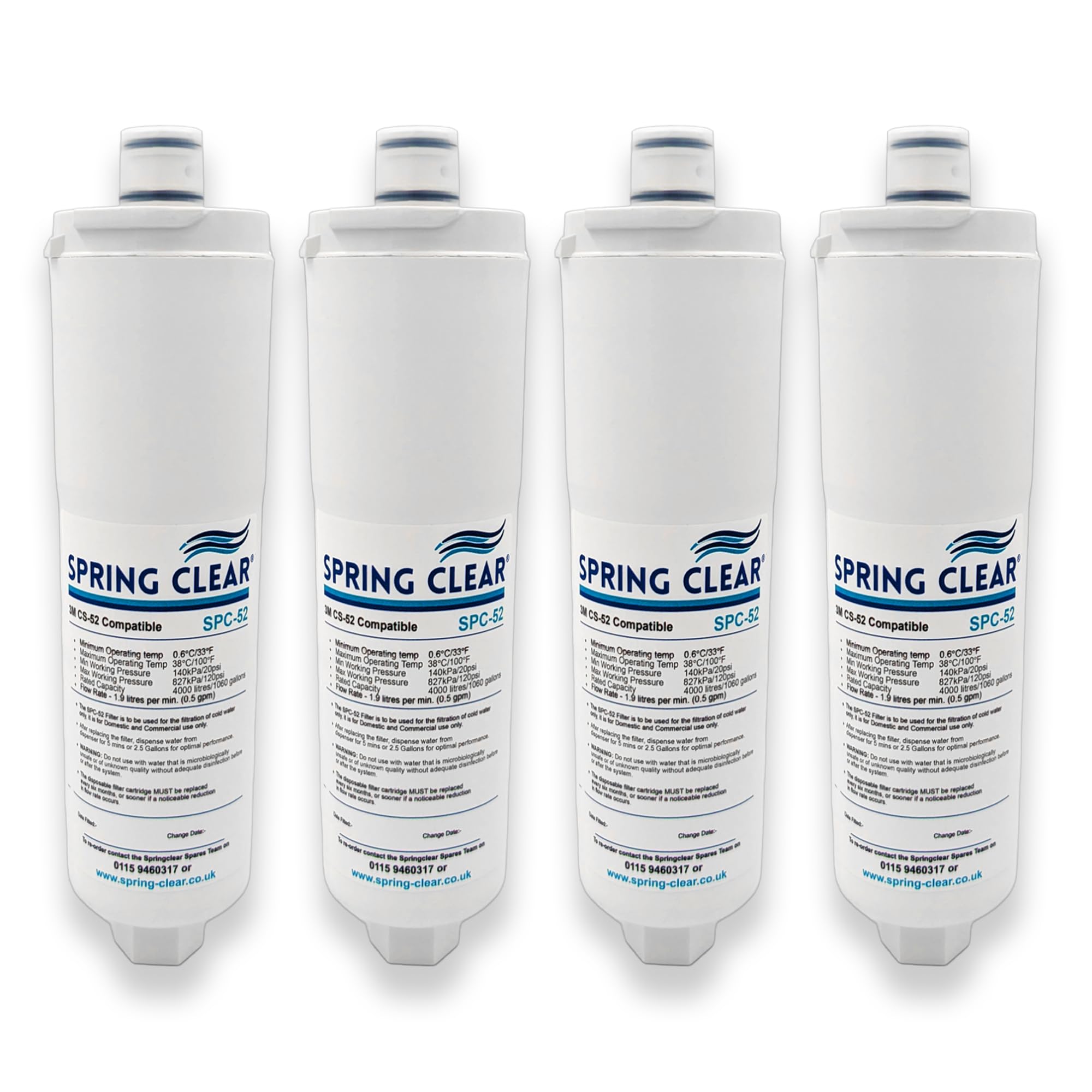 Cartouche CS-52 compatible 3M filtre eau Cs452 Springclear SPC-52 pack de 4
