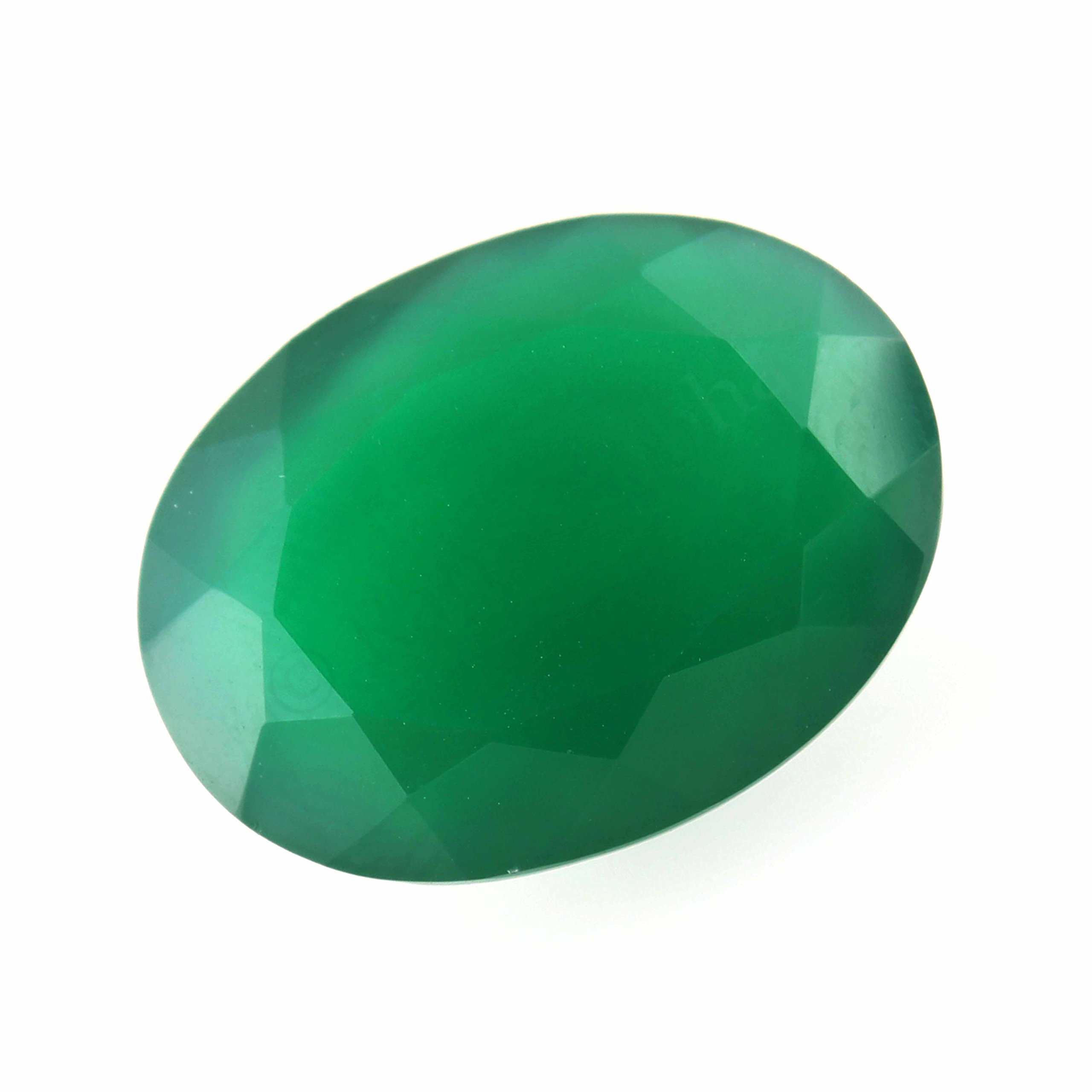 Ratnagarbha11.25 ratti natural green onyx oval cut gemstone, astrological substitute for emerald, healing stone, emerald green color, wholesale price.
