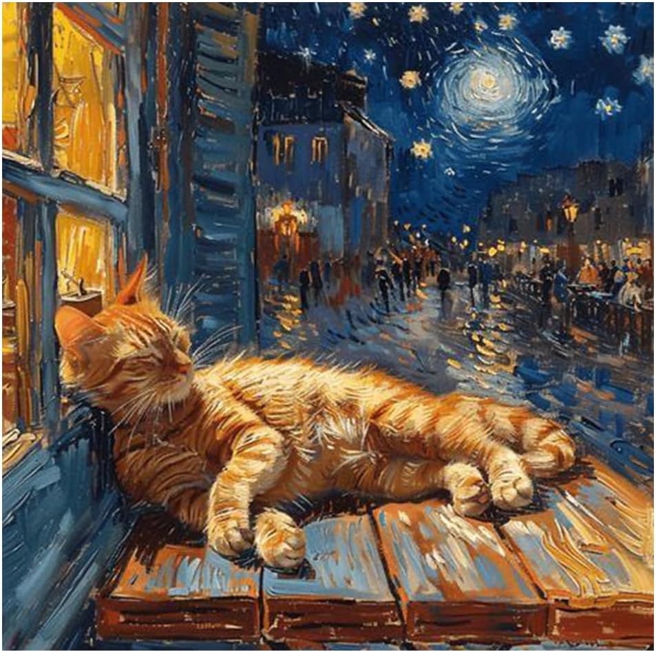 PFFNGPEN Diamond Painting Kits for Adults Cat, Animal Diamond Art Kits