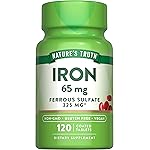 Nature\'s Truth Iron Supplement | 65mg | 120 Tablets | 325mg Ferrous Sulfate | Non-GMO & Gluten Free Pills