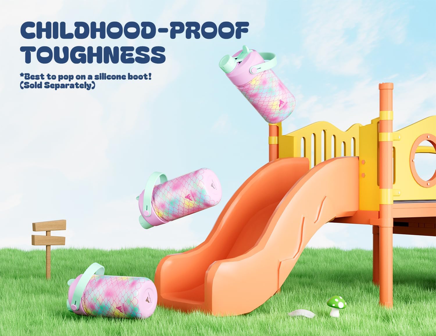 12 oz Kids Insulated Mermaid Water Bottle for School: 2-in-1 Straw Spout Lid, Leakproof, BPA-Free, Keep Cold 24H, Reusable Stainless Steel Cup, Birthday Gift for Girls Daughters (Ocean Scales) - Image 6