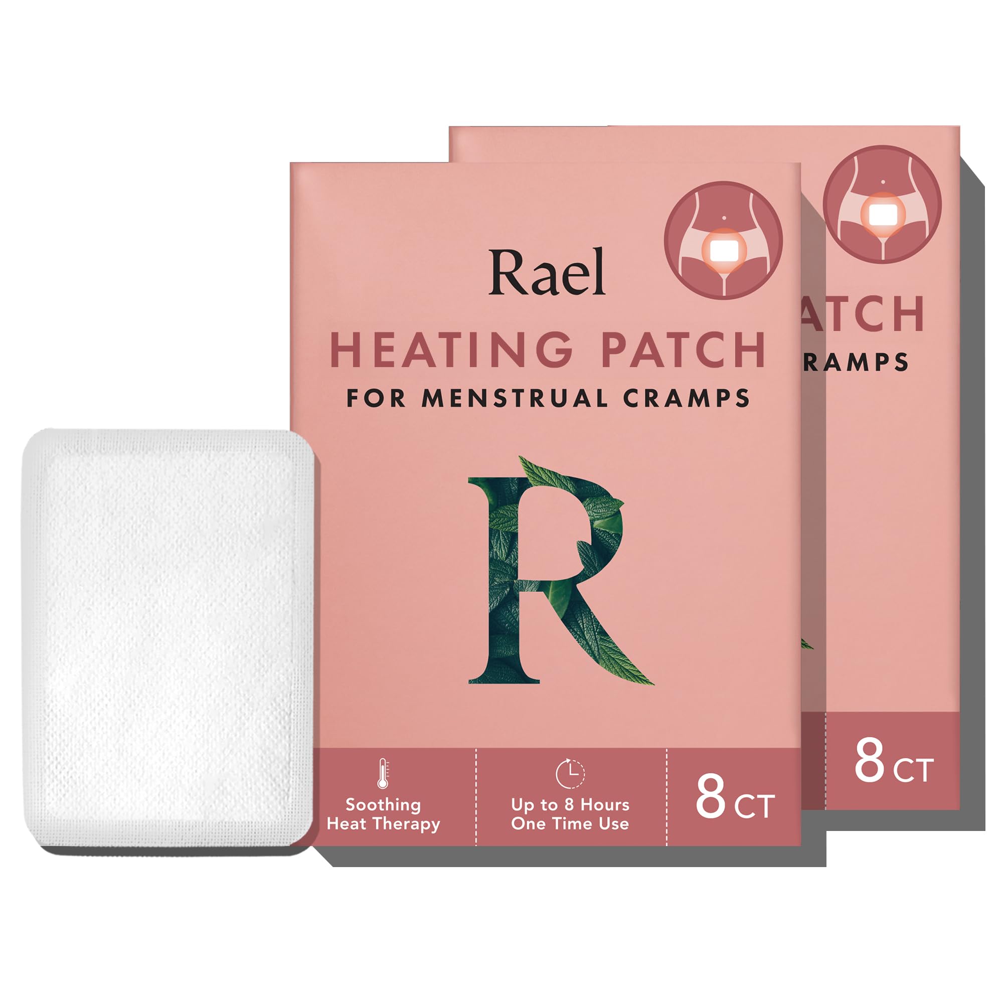 Rael Thin Herbal Heating Patches, Feminine Period Care for Cramps (16 Ct)