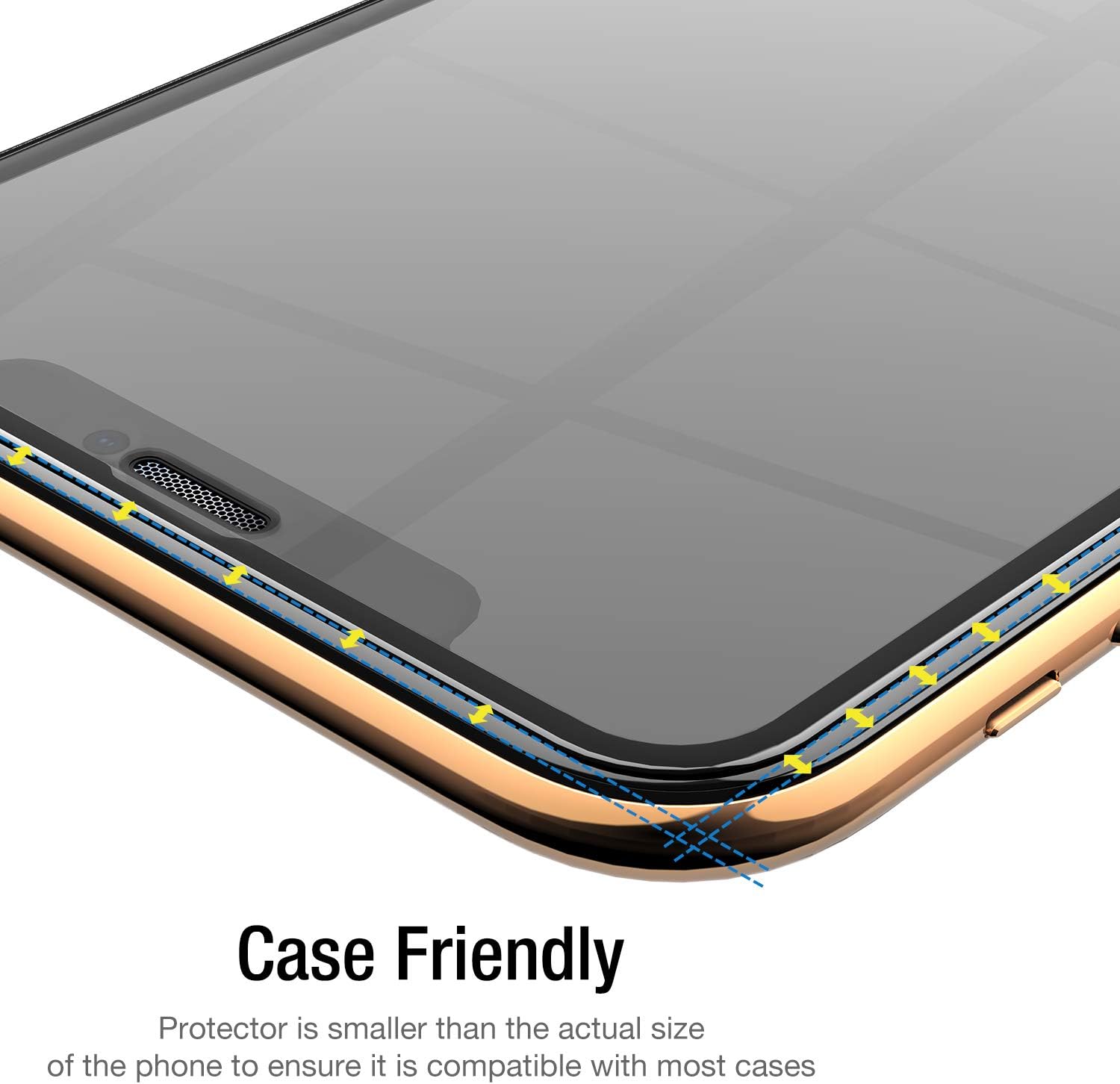 TOZO for iPhone XS Max/iPhone 11 Pro Max Screen Protector [ 3D Bent Full Frame ] Premium Tempered Glass (2 Pack) 9H Hardness for iPhone XS Max / 11 Pro Max 6.5 inch
