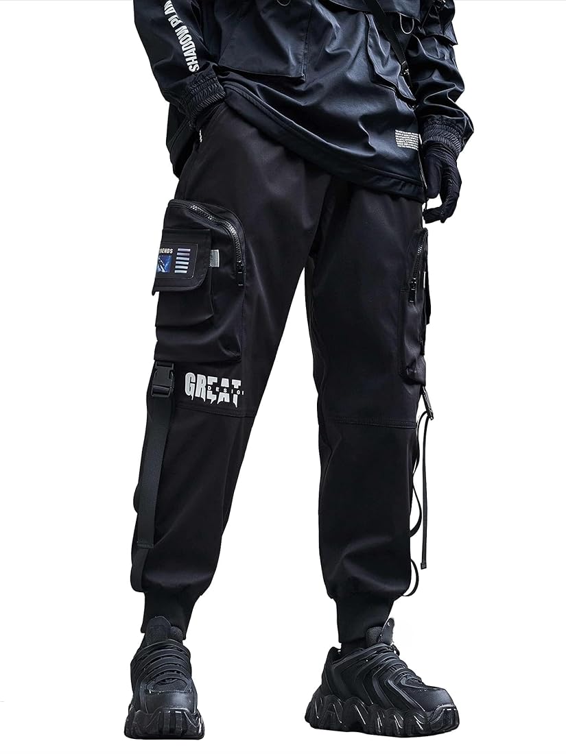 Buy Ambcol Mens Cargo Pants Casual Joggers Techwear Cotton