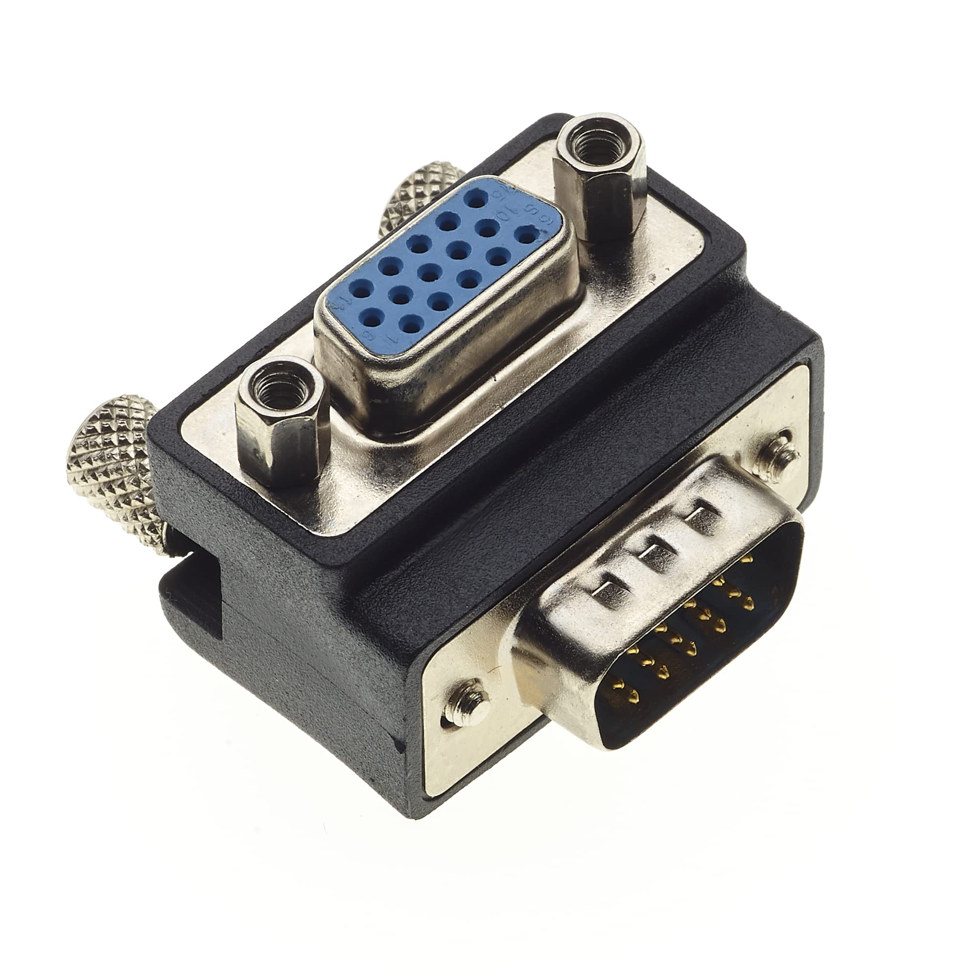 Adaptateur Coudé VGA 90° Mâle Vers Femelle - Convertisseur Pour Câble VGA 15 Broches - Pour Moniteur, Projecteur, TV - 4