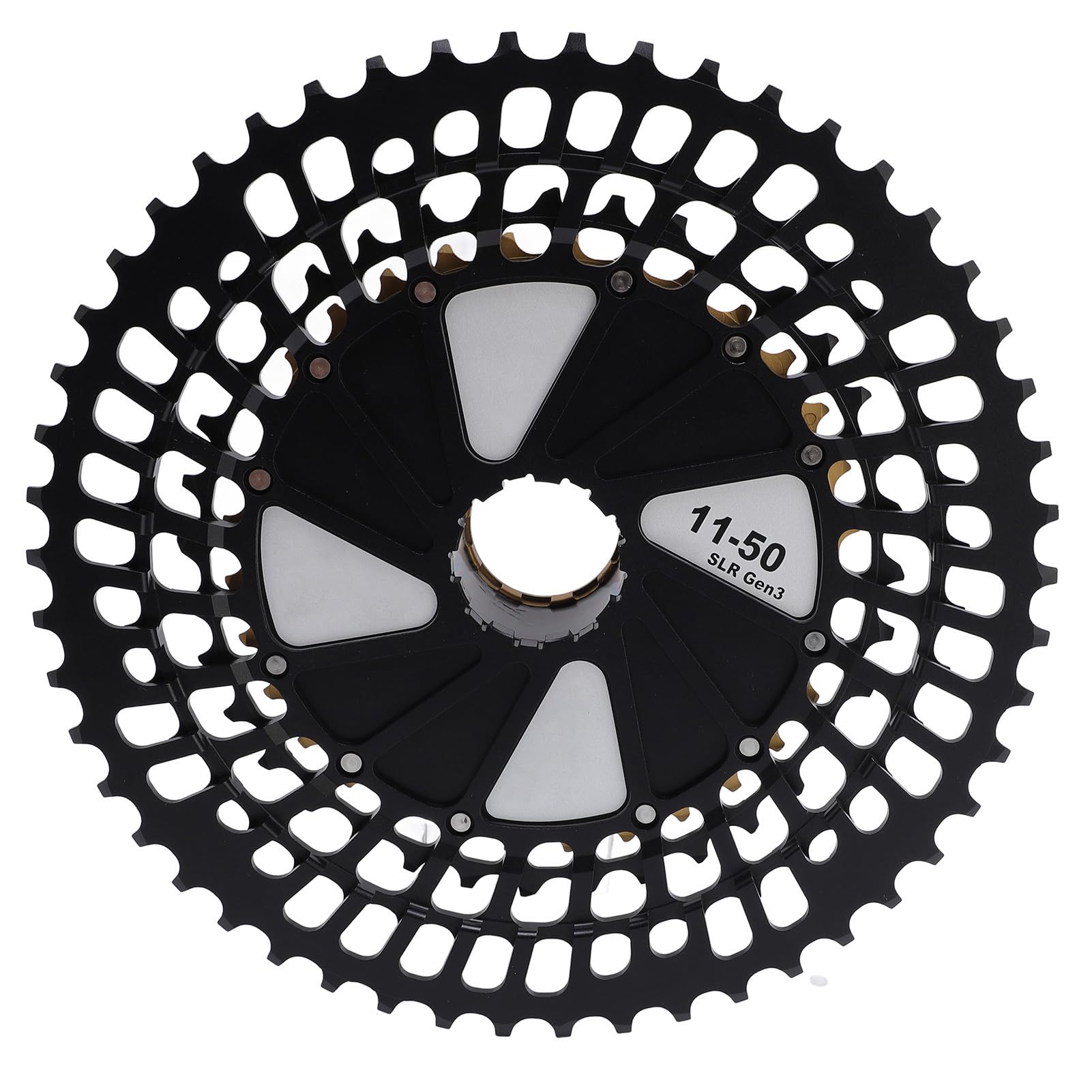 Pongnas Cassetta Premium a 12 velocità in Acciaio e Alluminio da 11 a 50 Denti Pignone Leggero per Mountain Bike Oro