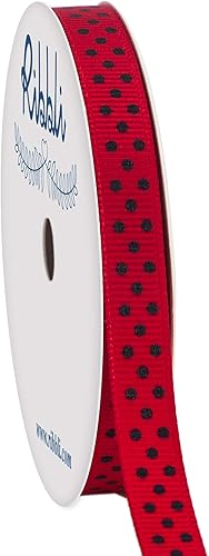 Miniatura 9 de Ribbli Cinta de grogrén para manualidades, 38 pulgadas, carrete de 10 yardas, morado con puntos blancos, uso para envolver regalos, decoración de