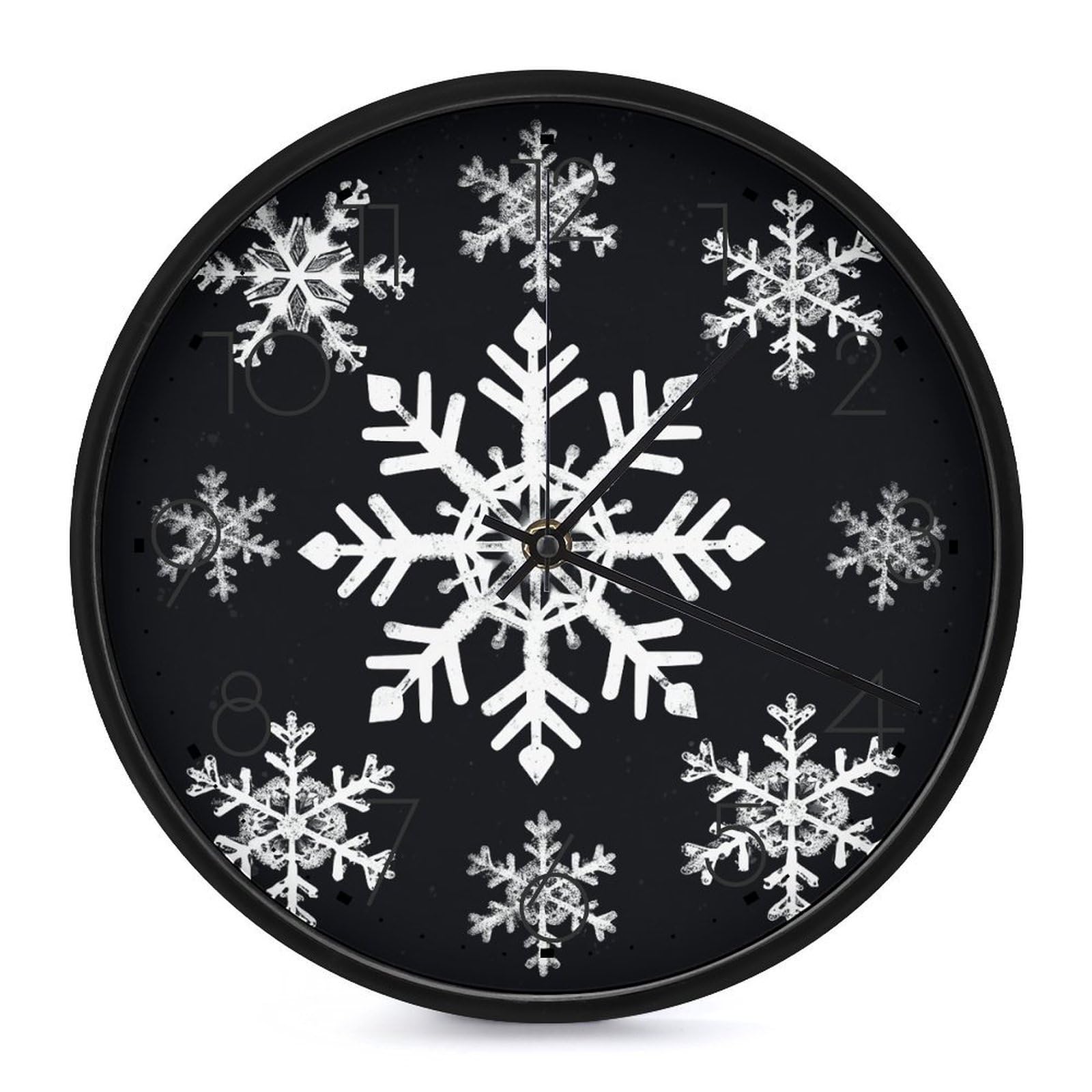 Horloge murale blanche flocon de neige silencieuse et design épuré pour votre salon