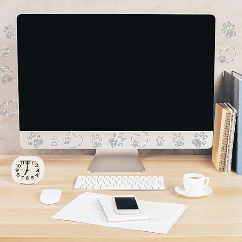 Vista 26 de Epakh 84 calcomanías de estrella de diamantes de imitación, calcomanías de estrella de cristal autoadhesivas con purpurina plateada, para paquete