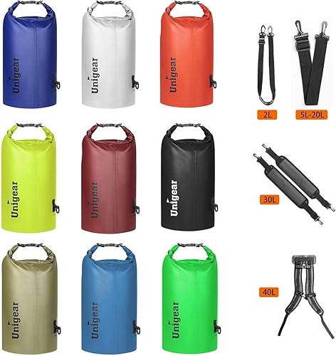 Miniatura 6 de Bolsa seca Unigear impermeable, 2L5L10L20L30L40L, Bolsas flotantes y ligeras para kayak, navegación, pesca, natación y camping con funda impermeable