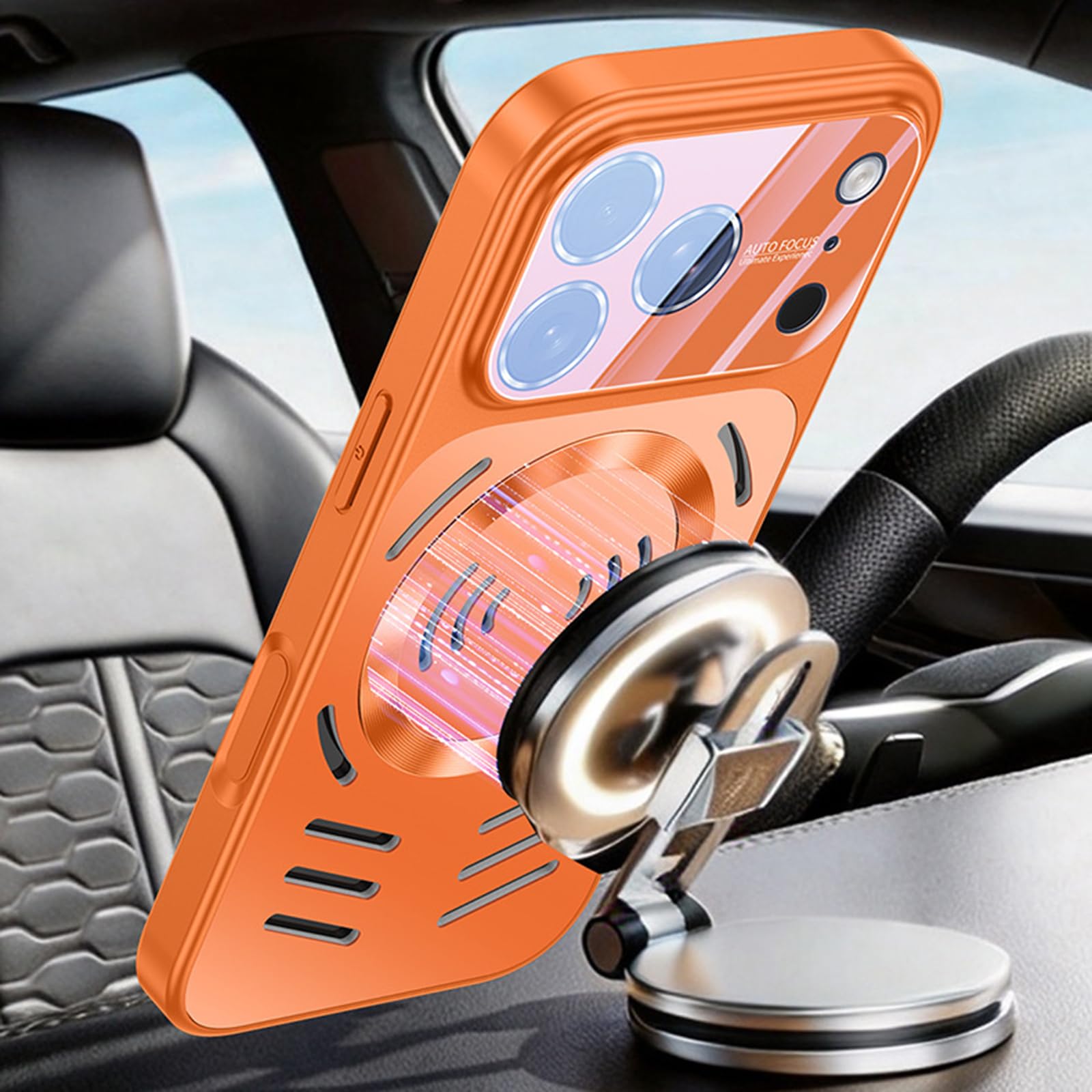 Cover Magnetica per iPhone 17 PRO Max/17 Pro/17, Dissipazione del Calore Sottile Antiurto Custodia Protezione Completa della Fotocamera,d'oro,17 PRO Max