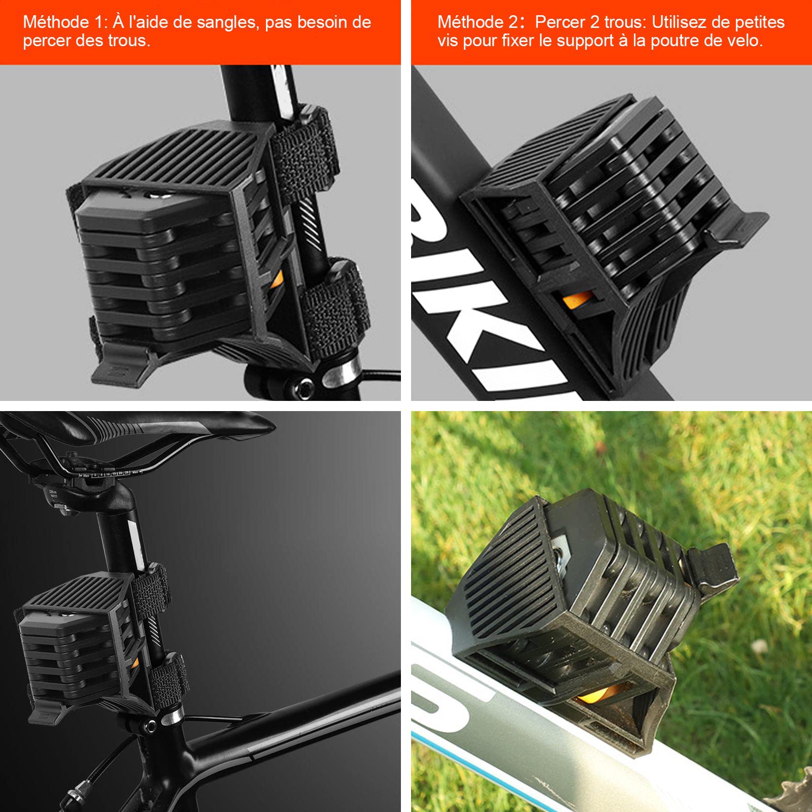 Lucchetto Per Bicicletta Pieghevole In Acciaio - Antifurto Con Catena, Chiavi E Supporto, Per Bici E Monopattini - Foto 2